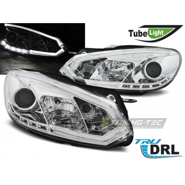 VW Golf 6 10.08-12 predné číre svetlá Tube Lights TRU DRL chrome (LPVWI4)
