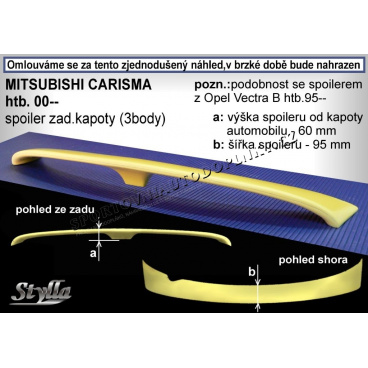 MITSUBISHI CARISMA HTB (00+) spoiler zad. kapoty (EU homologace) MITSUBISHI CARISMA HTB (00+) spoiler zad. kapoty (EU homologace)
