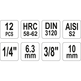 Bity Torx sada 12 ks (CrV 6150)