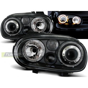 VW Golf 4 09.97-09.03 predné číre svetlá Angel Eyes black (LPVW70)
