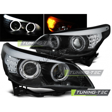 BMW E60, E61 2003-07 predné číre svetlá Led Indic. black (LPBMC1)