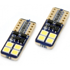 Žiarovky 8 SMD 2835 LED T10 (W5W) 12V biela CAN-BUS krátka