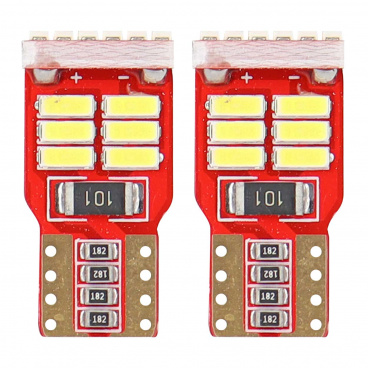 Žiarovky parkovacie T10 18 SMD LED biele 6000K CAN BUS (s odporom) - 2 ks Žiarovky parkovacie T10 18 SMD LED biele 6000K CAN BUS (s odporom) - 2 ks