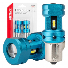 LED žiarovky CANBUS 1156 BA15S P21W R10W R5W 4SMD 1860 Biela 12V 24V AMIO-04252