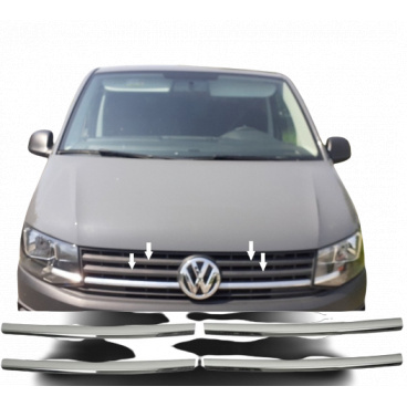 Nerez lišty prednej masky Omtec VW T6 2015+ 4 ks Nerez lišty prednej masky Omtec VW T6 2015+ 4 ks