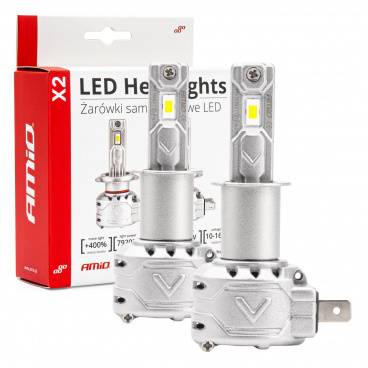 Automobilové LED žiarovky série X2 H3 6500K Canbus AMIO-02971 Automobilové LED žiarovky série X2 H3 6500K Canbus AMIO-02971