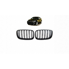 Gril BMW X6 E71 E72 X5 E70 dvojité rebrovanie Matná čierna Gril BMW X6 E71 E72 X5 E70 dvojité rebrovanie Matná čierna