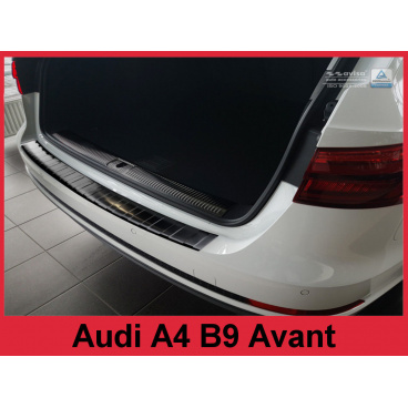 Nerez kryt- čierna ochrana prahu zadného nárazníka Audi A4 B9 Avant 2015-16