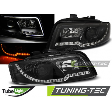 Audi A4 10.2000-10.2004 predné číre svetlá Led Tube Lights black (LPAUC3)