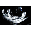BMW F30, F31 10.2011-  predné číre svetlá black U-LED BAR HID (LPBMF4)