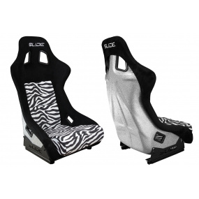 Športové kreslo SLIDE KS2 Premium Čierne & Zebra Velúr Strieborný Trblietavý
