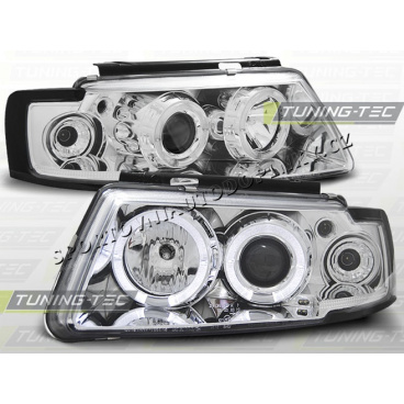 VW Passat B5 (3B) 1996-00 Predné číre svetlá Angel Eyes chrome (LPVW12) VW Passat B5 (3B) 1996-00 Predné číre svetlá Angel Eyes chrome (LPVW12)