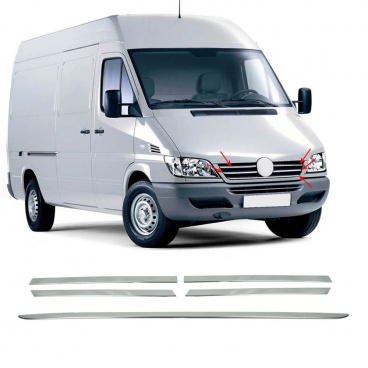 Nerez lišty prednej masky Omtec Mercedes Sprinter W901 1995-2006