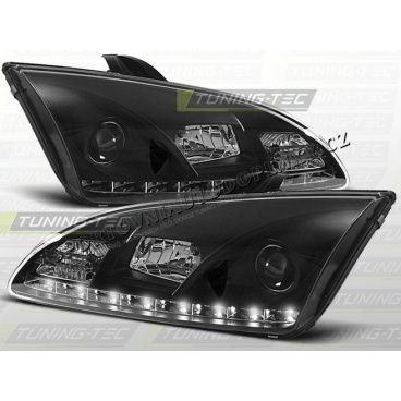 Ford Focus MK2 2004-08 predné číre svetlá daylight LED black (LPFO21)