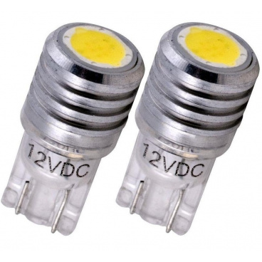Žiarovka LED T10 303 CHIP 12V 1W biela 2 ks