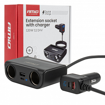 Rozdeľovač zásuvky zapaľovača s nabíjačkou USB-C USB-A QC3.0 PD3.0 120W Rozdeľovač zásuvky zapaľovača s nabíjačkou USB-C USB-A QC3.0 PD3.0 120W