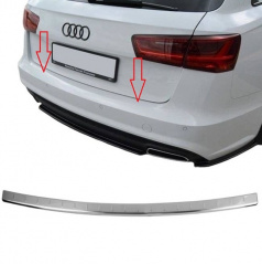 Nerez leštený kryt hornej hrany zadného nárazníka Audi A6 C7 Kombi Allroad Pre FL 2011-15
