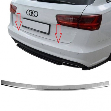 Nerez leštený kryt hornej hrany zadného nárazníka Audi A6 C7 Kombi Allroad Pre FL 2011-15