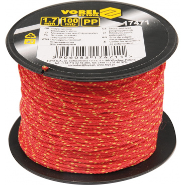 Šňůra zednická 1,75 mm x 100 m PP Šňůra zednická 1,75 mm x 100 m PP