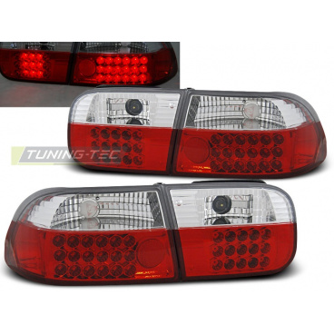 Honda Civic 09.91-08.95 2d / 4d zadné lampy red white LED (LDHO07)