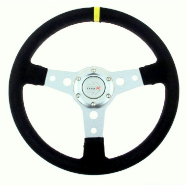 Športový volant WRC Rally II čierny -semiš poťah- 350 mm