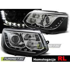 VW T5 2010- Predné číre svetlá Daylight LED Black homologizácia RL (LPVWG1)