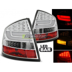 Škoda Octavia 2 Sedan 2004-12 zadné lampy chrome LED BAR (LDSK10)