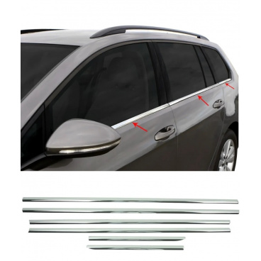 Nerez obloženie okien VW Golf VII kombi 2012-19 6 ks