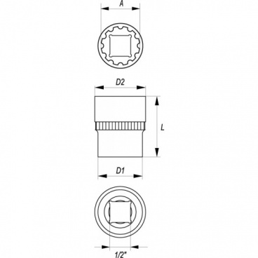 Nástavec 1/2" 24 mm vícezubý