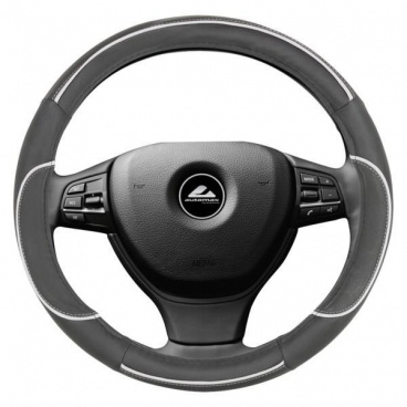 Poťah na volant - čierna s bielou linkou M Poťah na volant - čierna s bielou linkou M