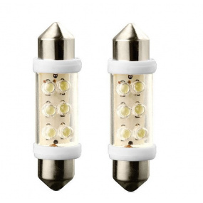 6 LED žiarovky sulfit biele 39 mm 2 ks
