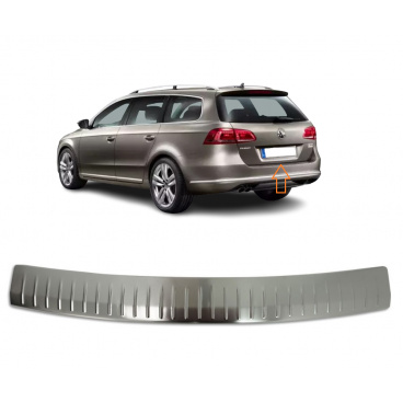 Nerez brúsený kryt hrany zadného nárazníka Omtec VW Passat 2010-15 kombi Nerez brúsený kryt hrany zadného nárazníka Omtec VW Passat 2010-15 kombi