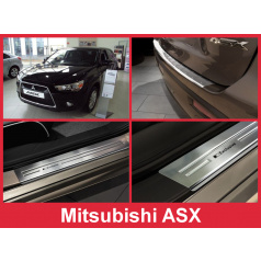 Nerez kryt- zostava-ochrana prahu zadného nárazníka + ochranné lišty prahu dverí Mitsubishi ASX 2010-16