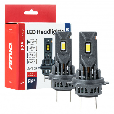 Automobilové LED žiarovky F25 SILVER FULL CANBUS 62W H7 H18 12V 24V AMIO-04704 Automobilové LED žiarovky F25 SILVER FULL CANBUS 62W H7 H18 12V 24V AMIO-04704