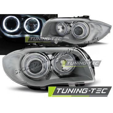 BMW 1 E87 / E81 2004-07 predné číre svetlá Angel Eyes chrome (LPBMD4) BMW 1 E87 / E81 2004-07 predné číre svetlá Angel Eyes chrome (LPBMD4)