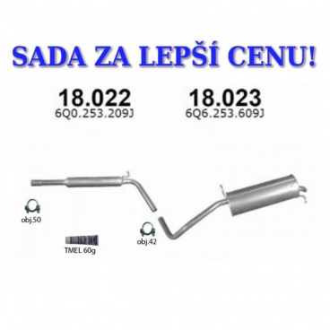Montážna sada komplet výfuk Škoda Fabia 1.2i Hatchback