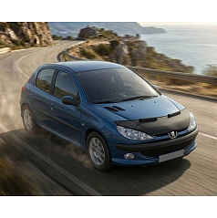 Čierny ochranný poťah prednej časti kapoty Peugeot 206 1998–2012