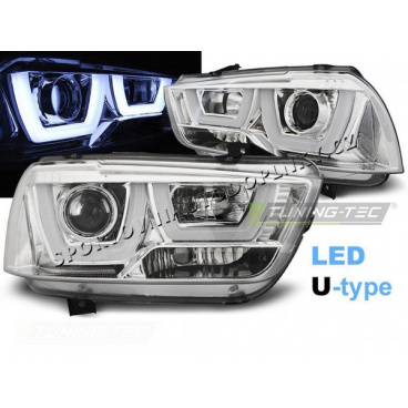 Dodge Charger LX II 2011-15 predné číre svetlá Tube Light Chrome (LPDO13) Dodge Charger LX II 2011-15 predné číre svetlá Tube Light Chrome (LPDO13)