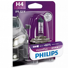 Halogénová žiarovka Philips Vision Plus H4 12V 60/55W +60% 1 ks