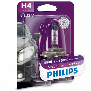 Halogénová žiarovka Philips Vision Plus H4 12V 60/55W +60% 1 ks Halogénová žiarovka Philips Vision Plus H4 12V 60/55W +60% 1 ks