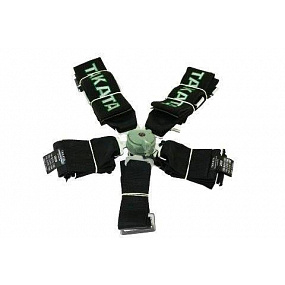 5-bodový bezpečnostný pás CAM LOCK 75 mm čierny s logom Takata
