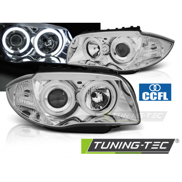 BMW E87 / E81 2004-11 Predné číre svetlá ANGEL EYES CCFL CHROME