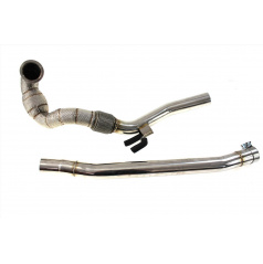 Downpipe Decat - nerez náhrada katalyzátora AUDI S3 VW GOLF VII R 2.0T + termická clona