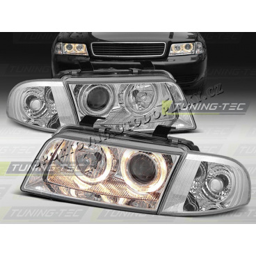 AUDI A4 (B5) 1994-98 Predné číre svetlá ANGEL EYES CHROME (LPAU09)
