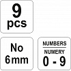 Razidlá číselné 6 mm 9 ks 0-9