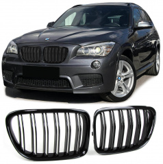 Gril BMW X1 E84 dvojité rebrovanie Lesklá čierna