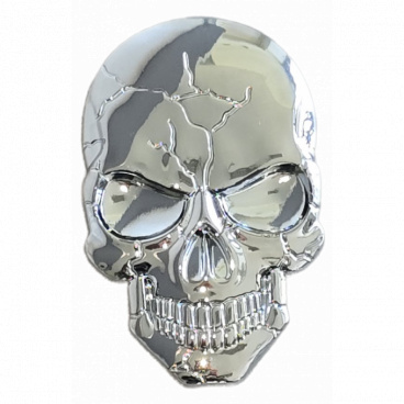 Samolepiaci kovový znak LEBKA (chróm) 43x68 mm Samolepiaci kovový znak LEBKA (chróm) 43x68 mm