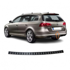 Nerez brúsený čierny kryt hrany zadného nárazníka Omtec VW Passat 2010-15 kombi