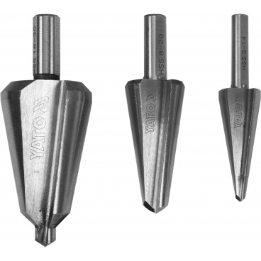 Sada stupňovitých kuželových vrtáků do plechu 3-30mm Sada stupňovitých kuželových vrtáků do plechu 3-30mm