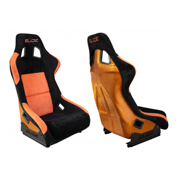 Športové sedadlo SLIDE KS2 Premium Čierna & Oranžová Velúr Oranžový Trblietka Športové sedadlo SLIDE KS2 Premium Čierna & Oranžová Velúr Oranžový Trblietka